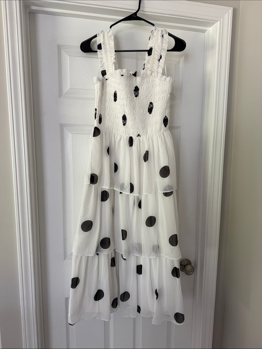 English Factory White Polka Dot Tiered Sundress for Girls